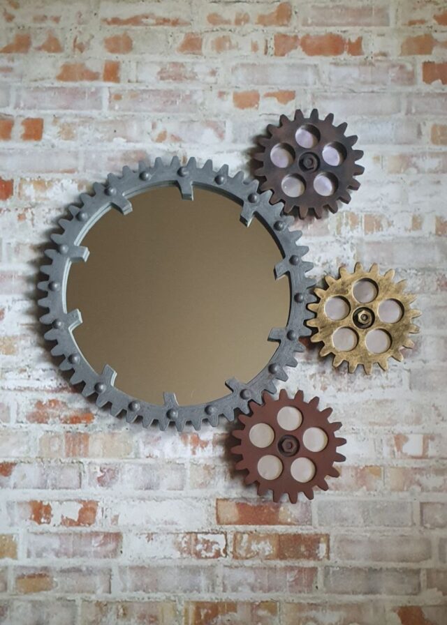 Декоративные зеркала шестеренки лофт панно