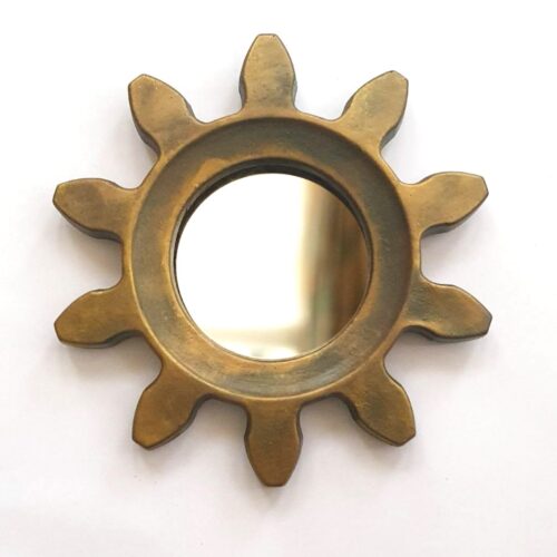 Зеркало в латунной раме солнце шестеренка