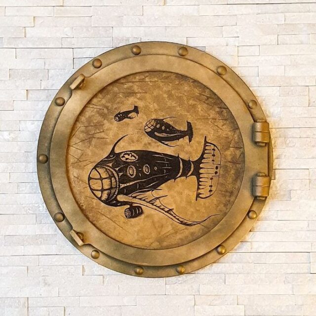 Интерьерная картина Киты стимпанк арт декор для дома