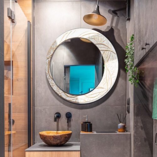 Зеркало для ванной Полнолуние в интерьере