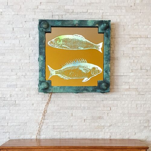Картина на стекле Рыбы ночник