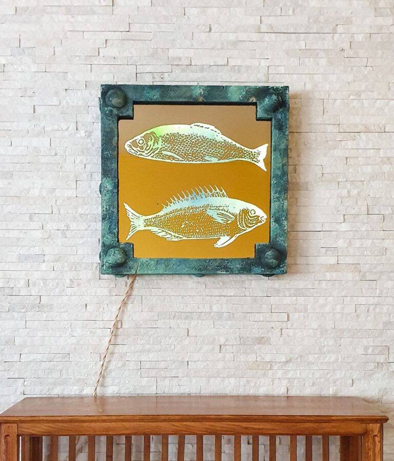 Картина на стекле Рыбы ночник